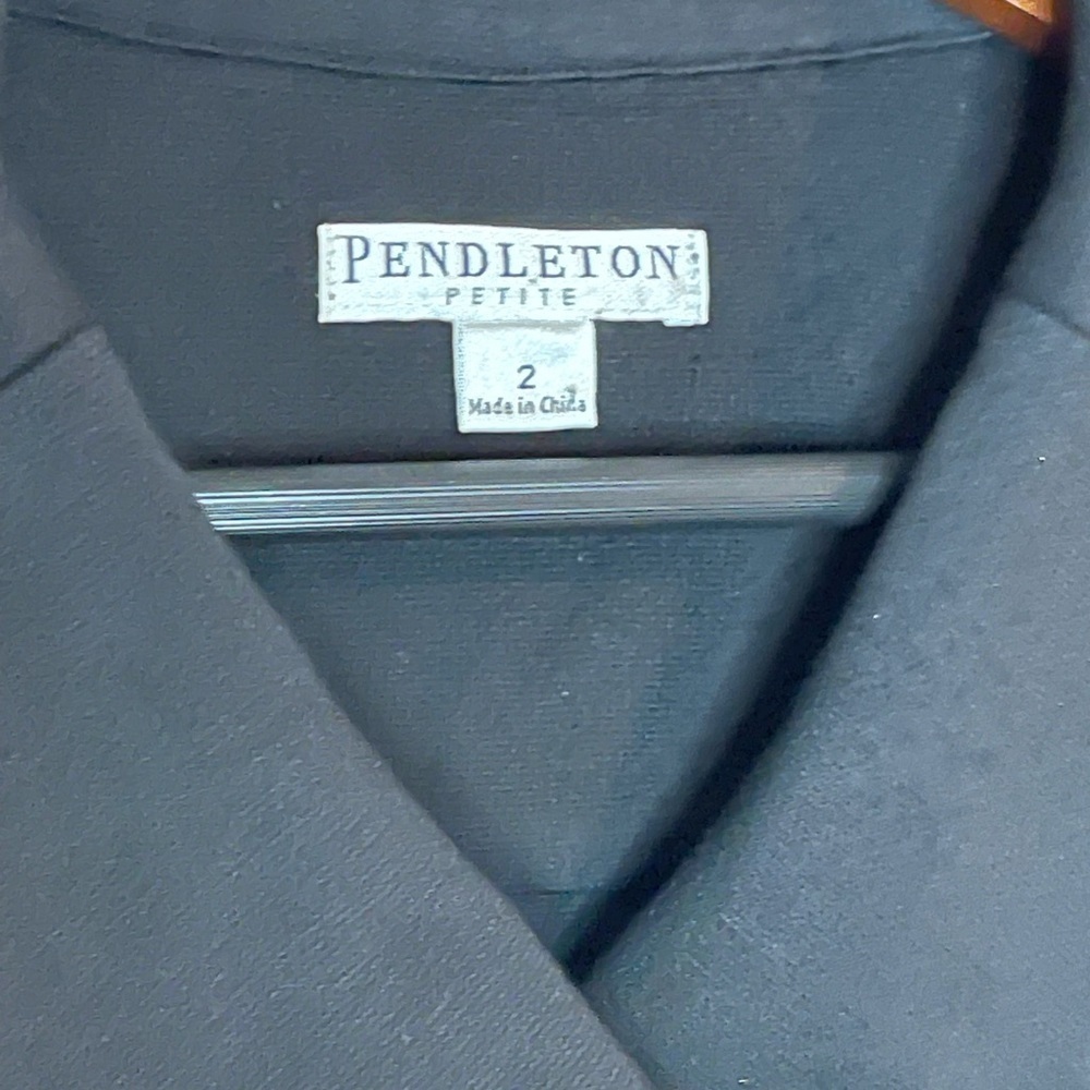 Pendleton Petite Double Breasted Black Blazer Siz… - image 2